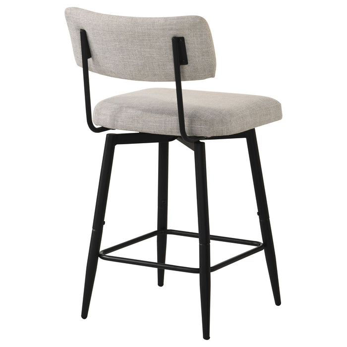 Levine Fabric Upholstered Swivel Counter Chair Cream (Set of 2)