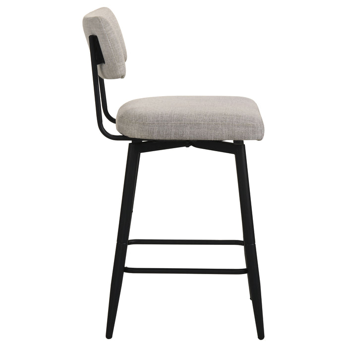 Levine Fabric Upholstered Swivel Counter Chair Cream (Set of 2)