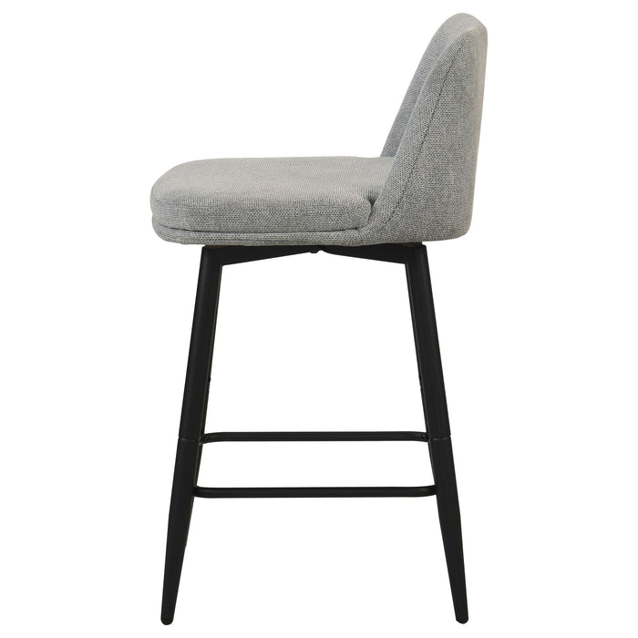 Mellor Fabric Upholstered Swivel Counter Chair Grey (Set of 2)