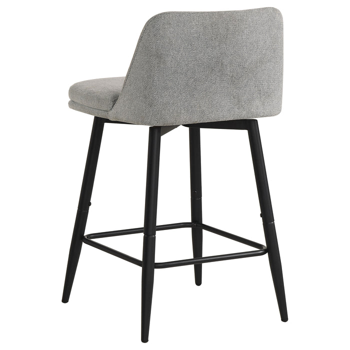Mellor Fabric Upholstered Swivel Counter Chair Grey (Set of 2)