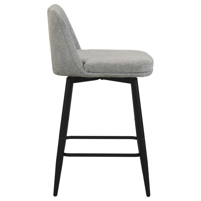 Mellor Fabric Upholstered Swivel Counter Chair Grey (Set of 2)