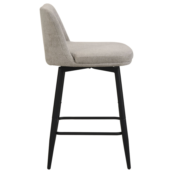 Mellor Fabric Upholstered Swivel Counter Chair Slate Brown (Set of 2)