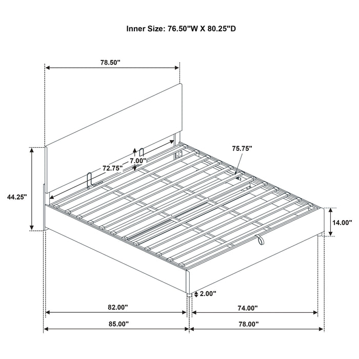 Reeves Upholstered Eastern King Lift-Top Storage Platform Bed Beige