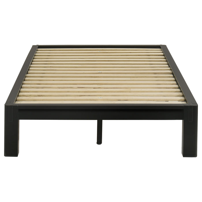 Gislen Twin Easy Assembly Wood Platform Bed Black