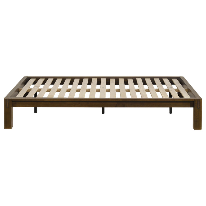 Gislen Twin Easy Assembly Wood Platform Bed Walnut