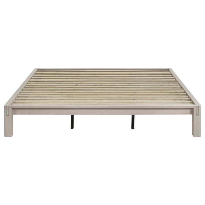 Gislen Eastern King Easy Assembly Wood Platform Bed White
