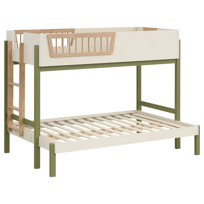 Evren Twin-over-Full Bunk Bed with Trundle and Ladder Tri-Tone