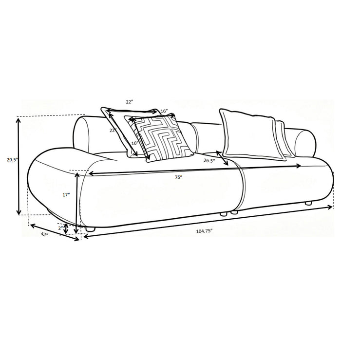 Byrne 105-inch Velvet Modular Bumper Sectional Sofa Rust