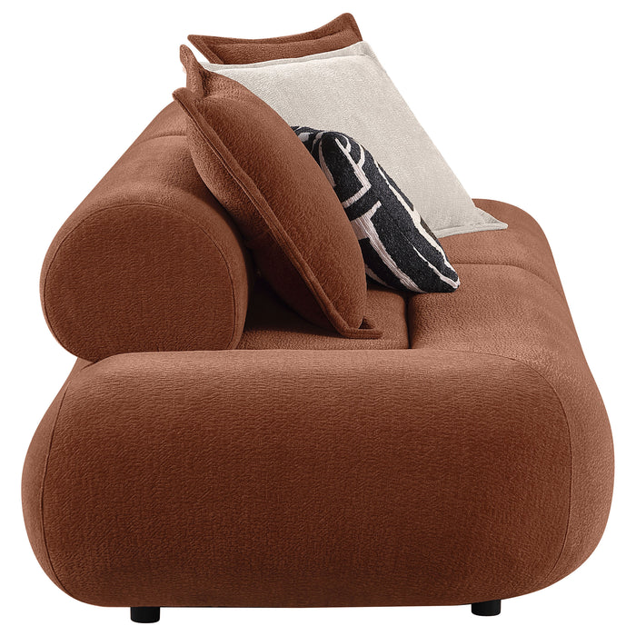 Byrne 105-inch Velvet Modular Bumper Sectional Sofa Rust
