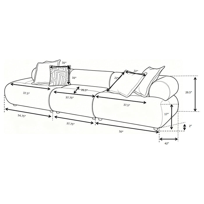 Byrne 143-inch Velvet Modular Bumper Sectional Sofa Rust