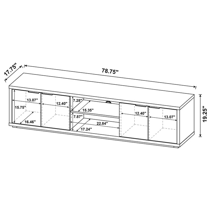 Ingram 4-Door TV Stand for TVs up to 85 Inches Latte