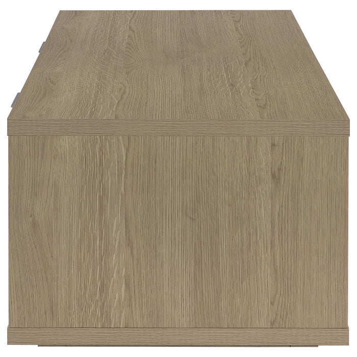 Ingram 2-Drawer Rectangular Coffee Table with Open Shelf Latte