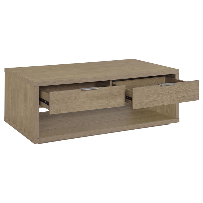 Ingram 3-Piece Coffee and End Table Set with Storage Latte