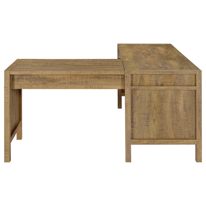 Hogan 1-drawer Lift Top L-shape Computer Writing Desk Mango
