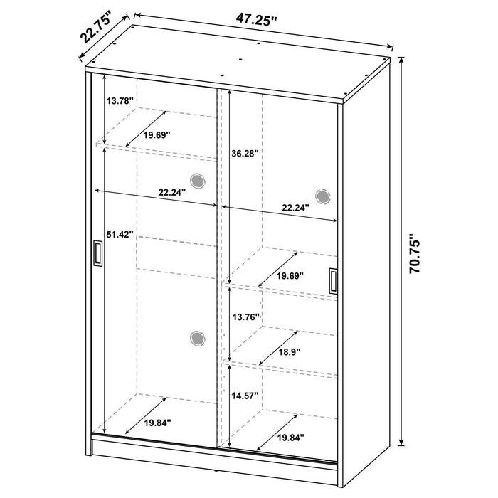 Noble 2-door Bedroom Wardrobe Storage Cabinet Armoire Black