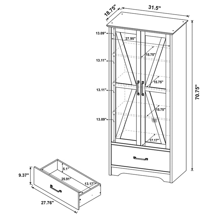 Arvida 2-door Bedroom Wardrobe Storage Cabinet Armoire Latte