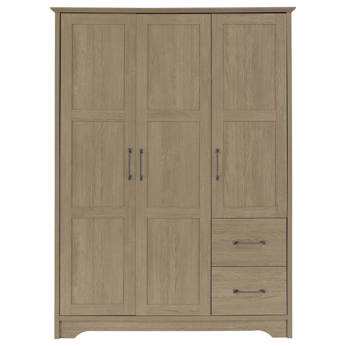 Canova 3-door Bedroom Wardrobe Storage Cabinet Armoire Latte