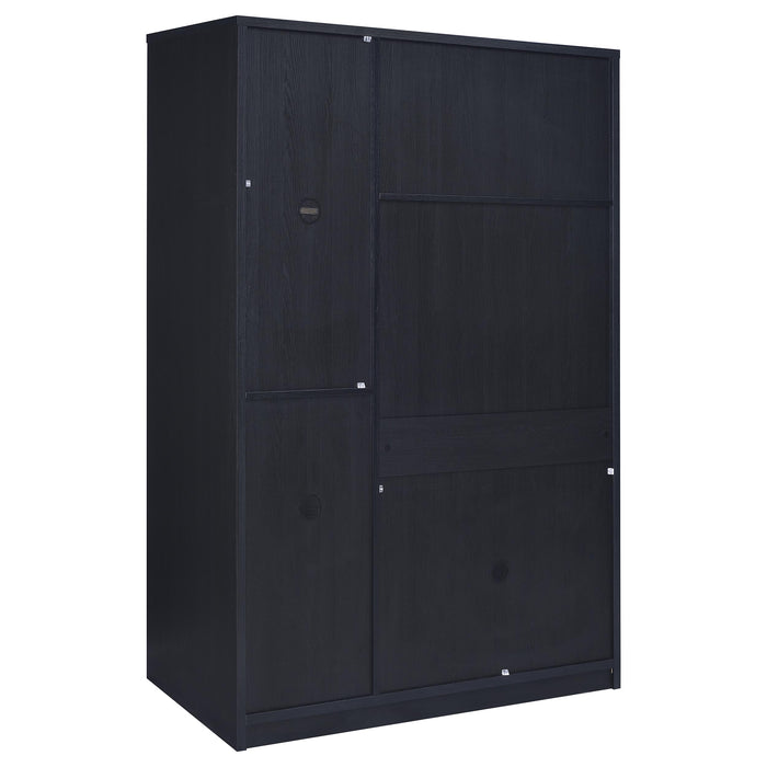 Cerda 3-door Bedroom Wardrobe Storage Cabinet Armoire Black