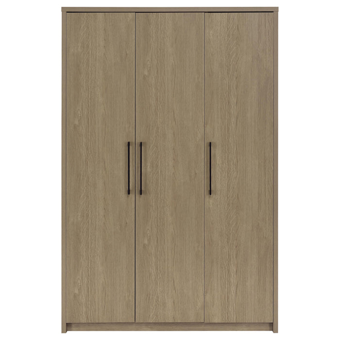 Cerda 3-door Bedroom Wardrobe Storage Cabinet Armoire Latte