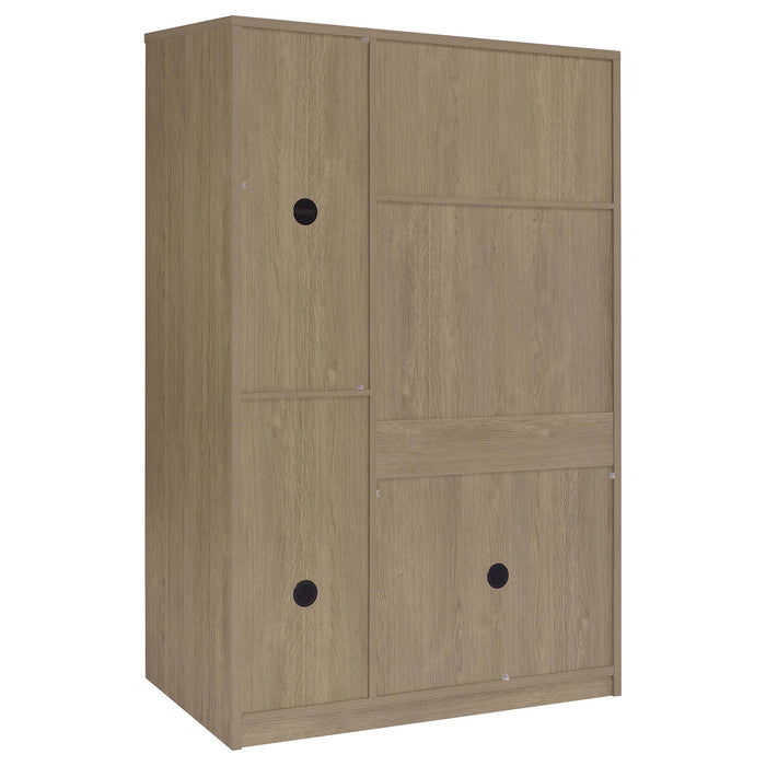 Cerda 3-door Bedroom Wardrobe Storage Cabinet Armoire Latte