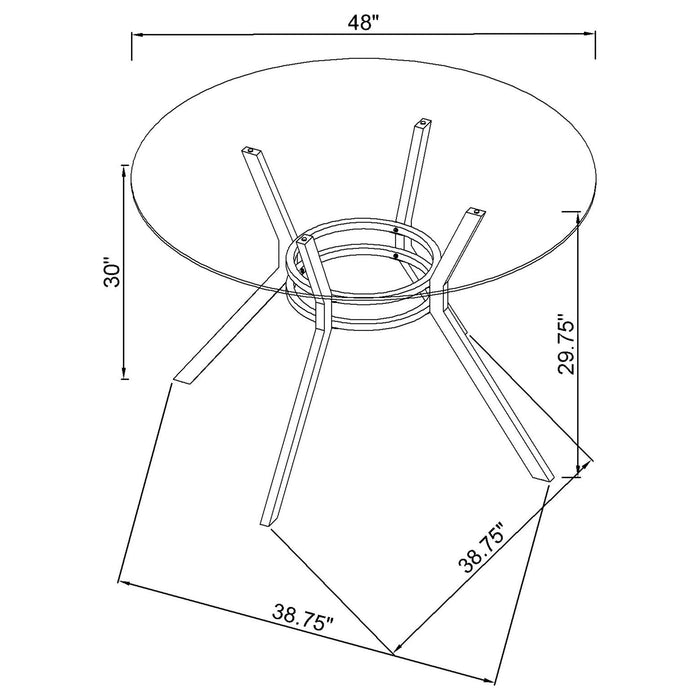 Steele 48-inch Round Glass Top Dining Table Chrome