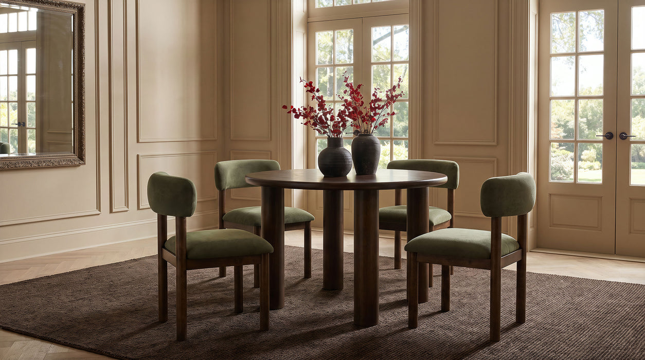 Faulkner 5-piece 48-inch Round Dining Set Moss Green