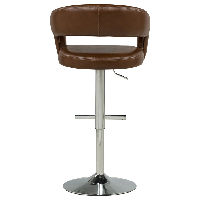 Travia Faux Leather Upholstered Adjustable Bar Stool Cocoa Brown