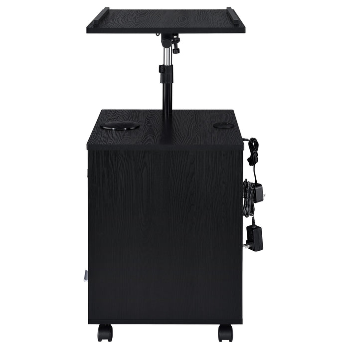Lerma 1-drawer Adjustable Tray Top Nightstand with Speaker Black Ash