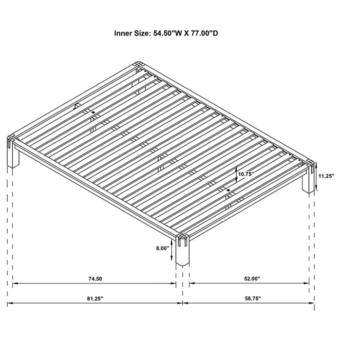 Gislen Full Easy Assembly Wood Platform Bed Black