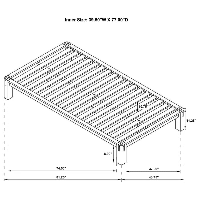 Gislen Twin Easy Assembly Wood Platform Bed White