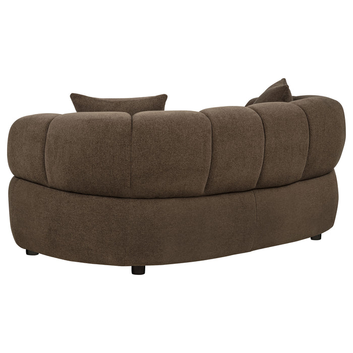 Casarin Fabric 2-Piece Channel-Back Sofa Set Brown