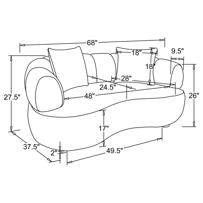 Casarin Fabric 3-Piece Channel-Back Sofa Set Brown