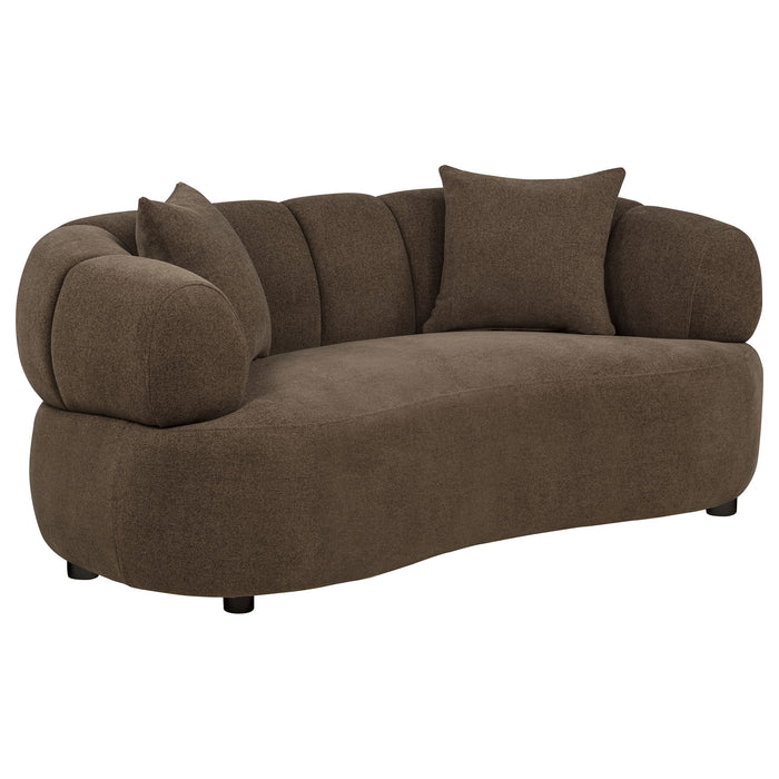 Casarin Fabric 3-Piece Channel-Back Sofa Set Brown