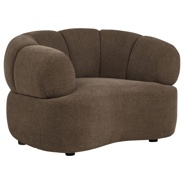 Casarin Fabric 3-Piece Channel-Back Sofa Set Brown