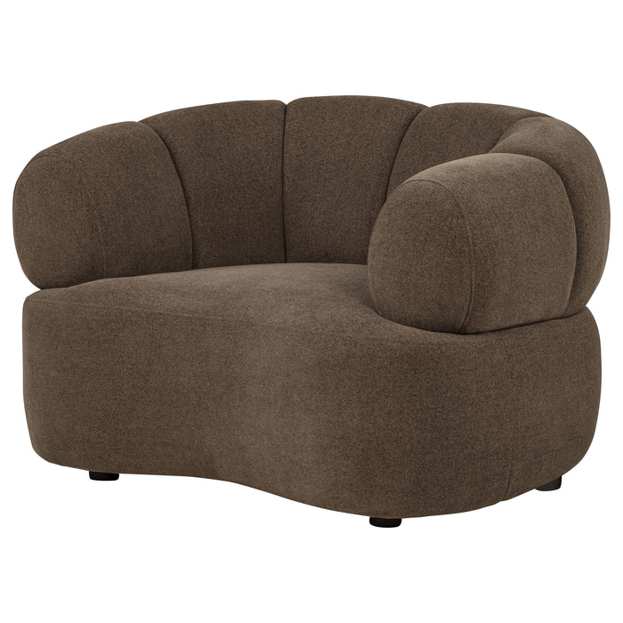 Casarin Fabric Channel-Back Accent Chair Brown