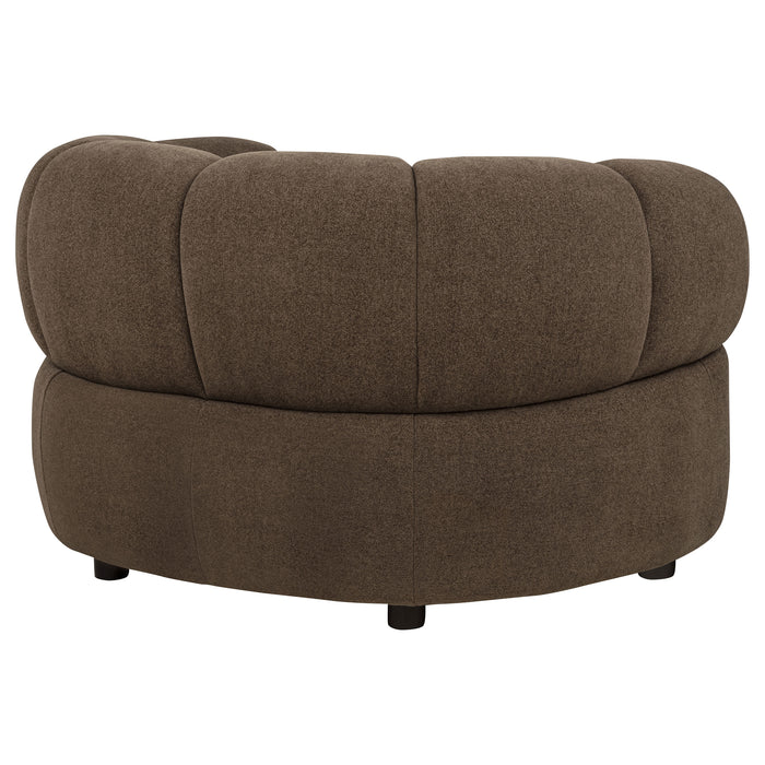 Casarin Fabric Channel-Back Accent Chair Brown