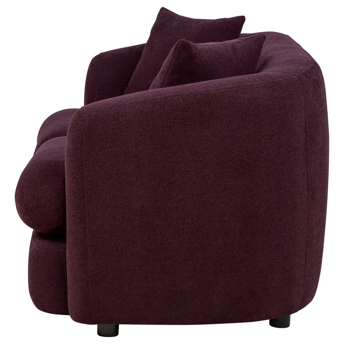Delroy 2-Seat Stationary Loveseat Aubergine Polyester Upholstery