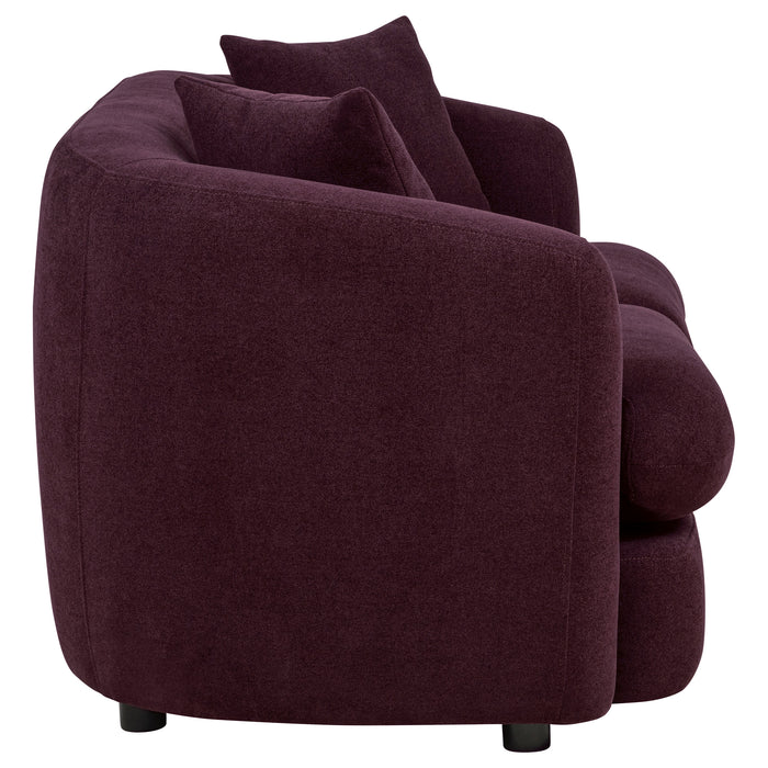 Delroy 2-Seat Stationary Loveseat Aubergine Polyester Upholstery