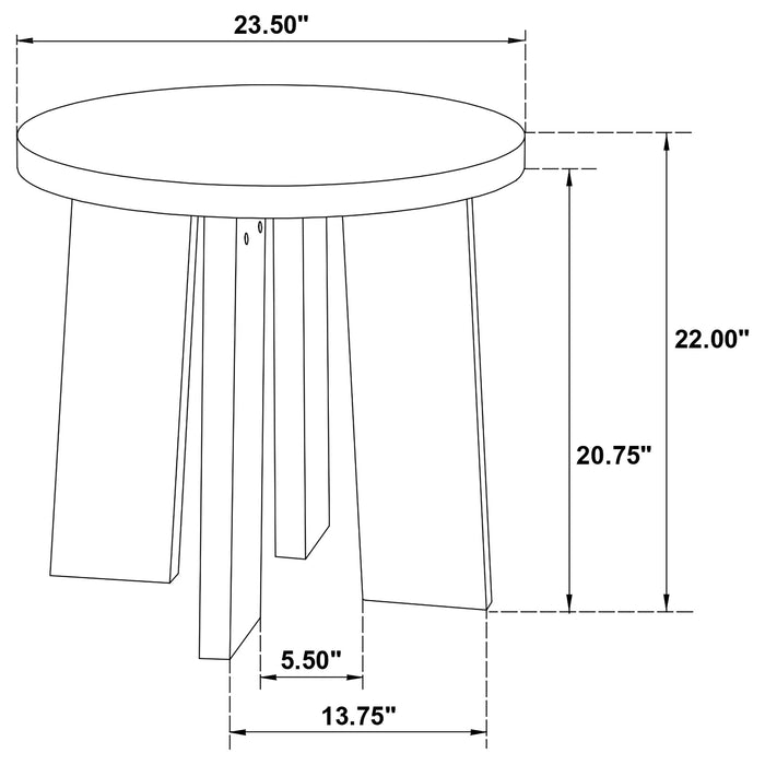 Strouse 3-Piece Round Coffee and End Table Set in Black
