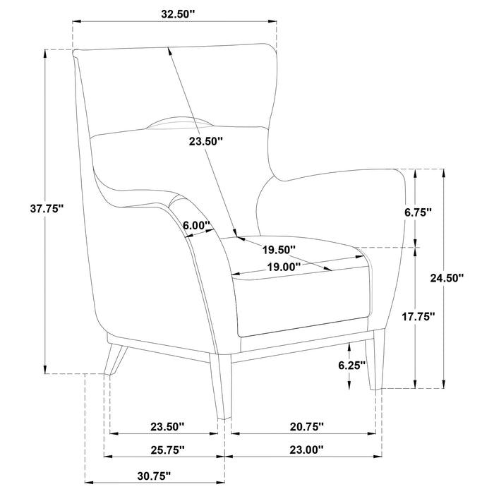 Catala Upholstered High Back Accent Chair Ivory and Coffee