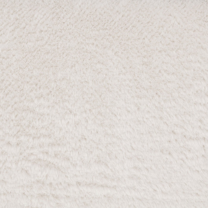 Badoer Faux Fur Swivel Accent Chair Ecru