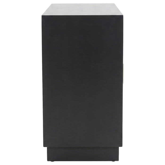 Kerrick 2-door Bone Inlay Accent Cabinet Beige and Black