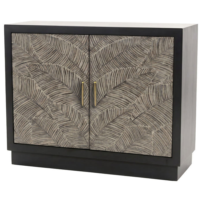 Kerrick 2-door Bone Inlay Accent Cabinet Beige and Black