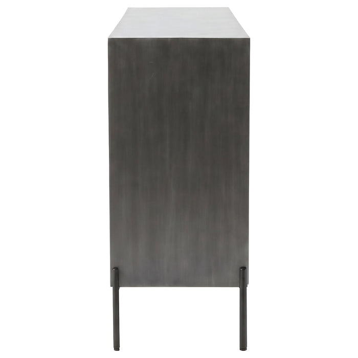 Krause 3-door Bone Inlay Accent Cabinet Grey and Black